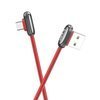 Kabel kątowy Micro USB 2,4A 1,2M Przewód 90 stopni dla graczy HOCO U60 czerwony