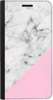 Portfel DUX DUCIS Skin PRO biały marmur z pudrowym na Motorola Moto E32